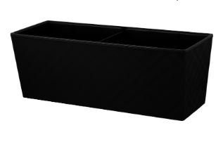 Балконный ящик InGreen Manhattan Cube 40 см c дренажной вставкой оникс